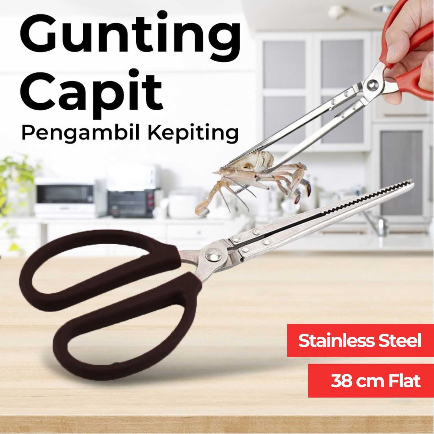 TaffHOME Crab Tongs Gunting Capit Pengambil Kepiting - CT1716