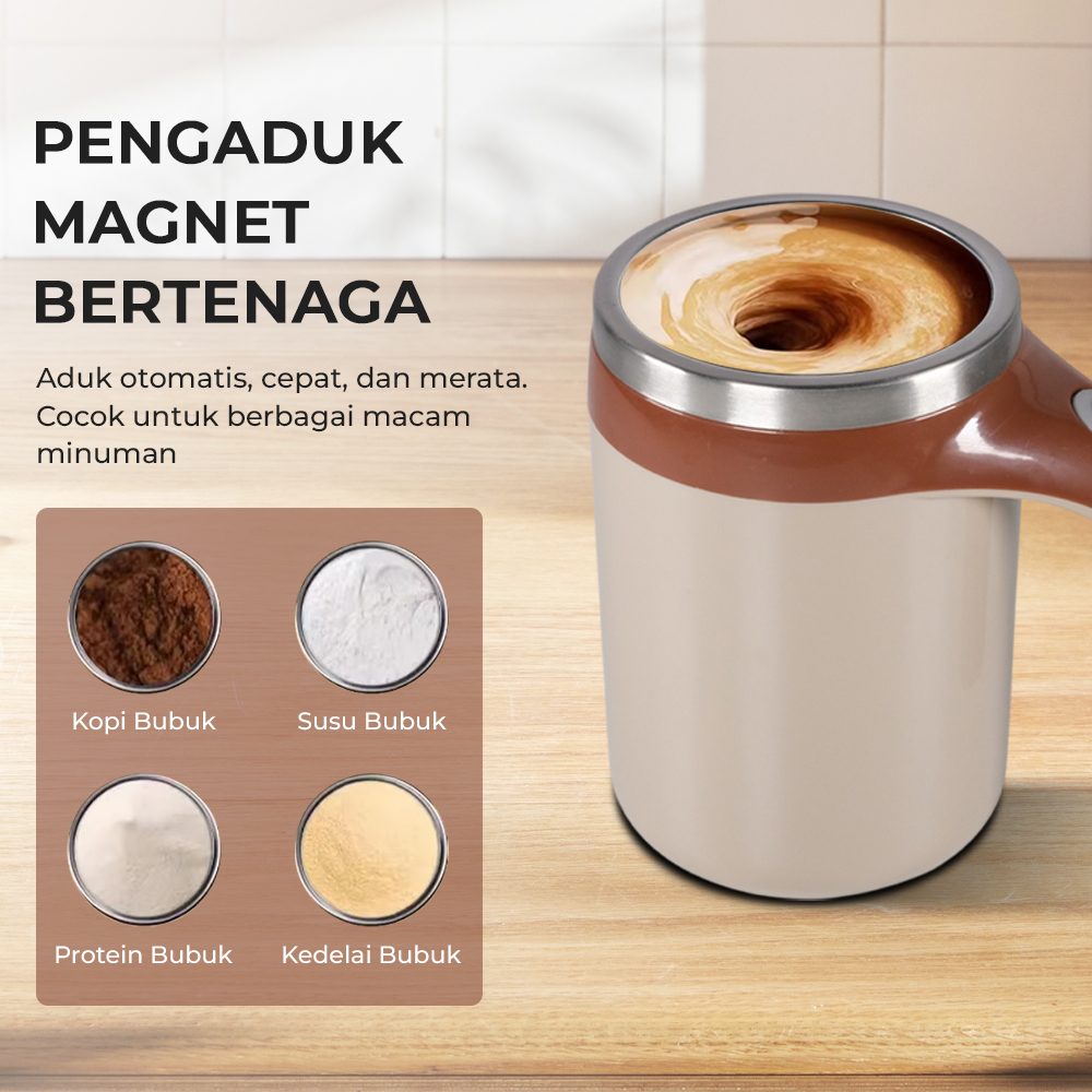 Ditim Cangkir Aduk Otomatis Rechargeable Self Stirring Mug 380ml - JY-101