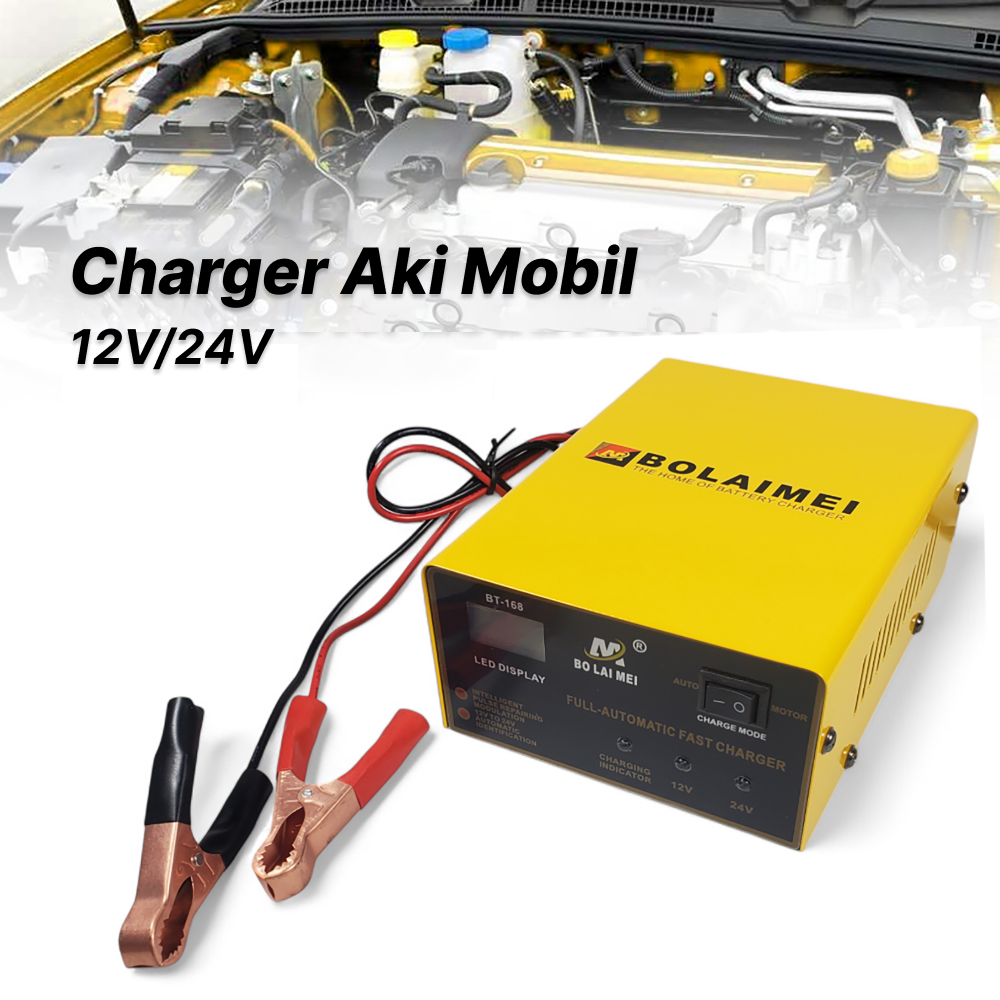 BOLAIMEI Charger Aki Mobil Intelligent Battery Charger 12V/24V 15A - BT-168