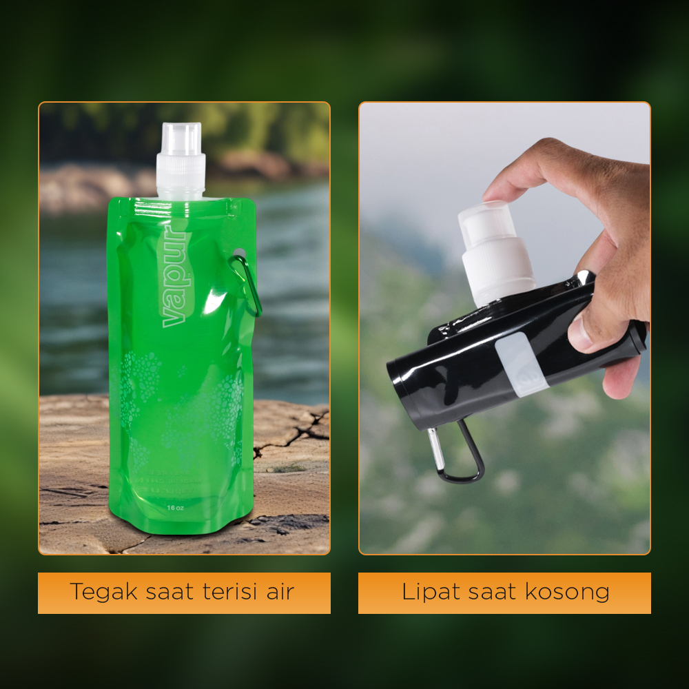 VAPUR Botol Minum Lipat Camping Hiking Water Bottle BPA Free 500ml - V5
