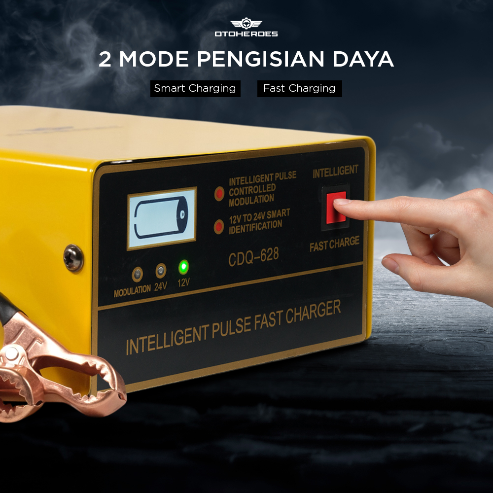OTOHEROES Charger Aki Mobil Motor Intelligent Battery Charger 12V/24V - CDQ-628