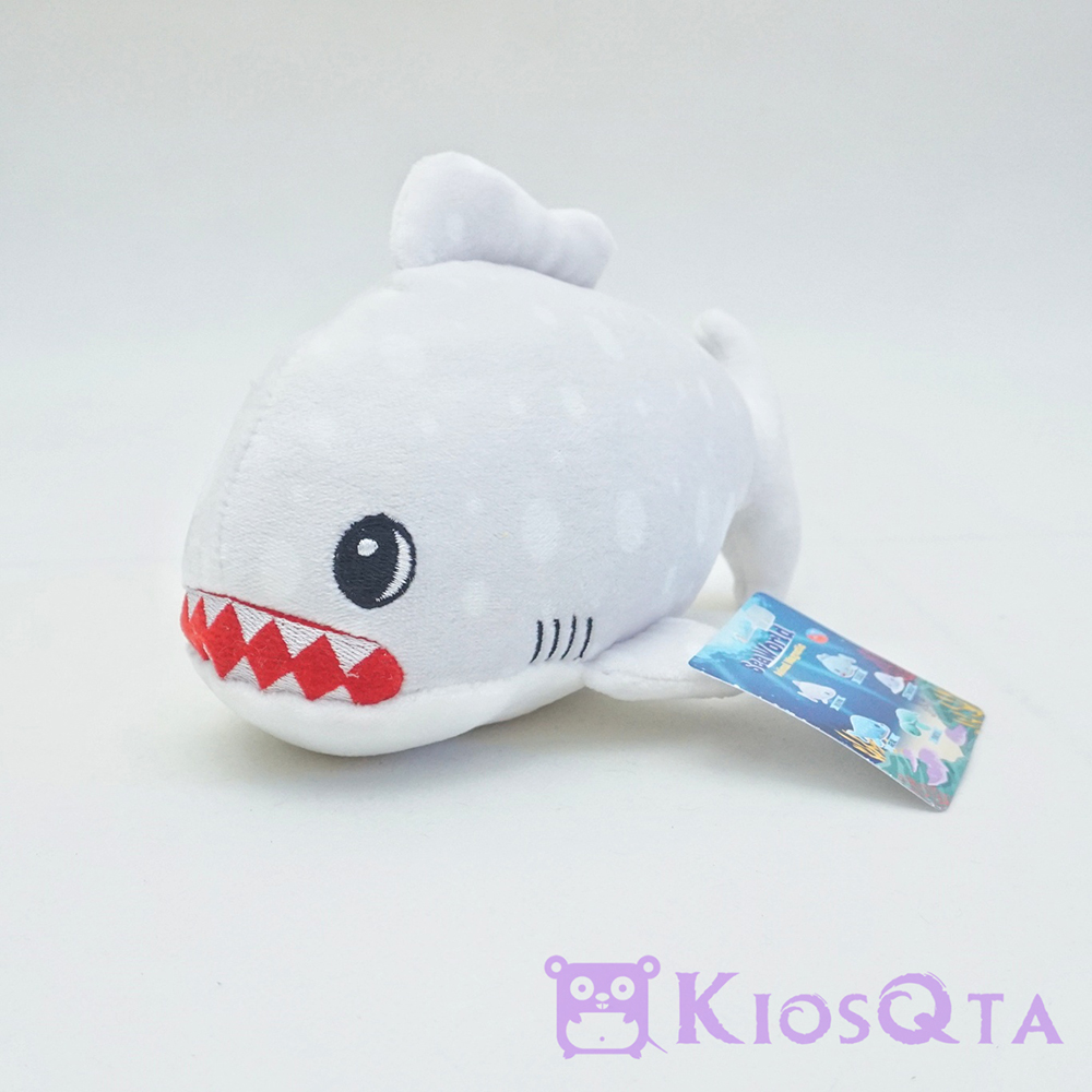 boneka magnet tempelan kulkas hiu shark abu abu small