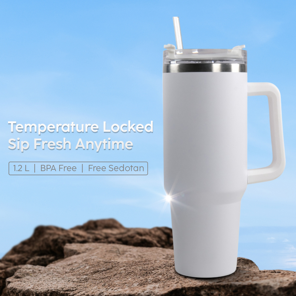 TLXT Botol Minum Tumbler Air Panas Dingin Straw Flask BPA Free 1.2L - YS-9385