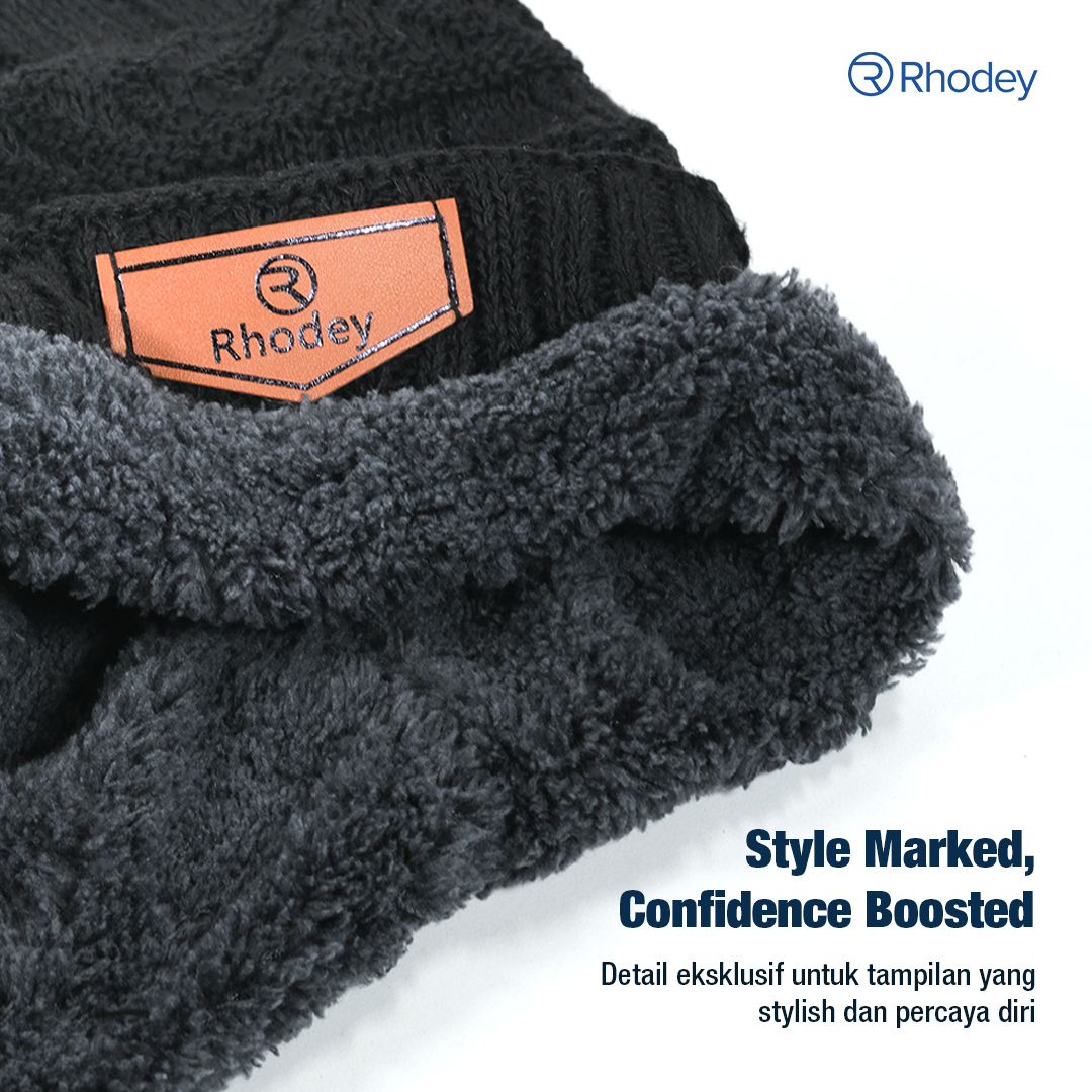 Rhodey Topi Kupluk Rajut Pria Wanita Poliester Winter Beanie Hat - R54