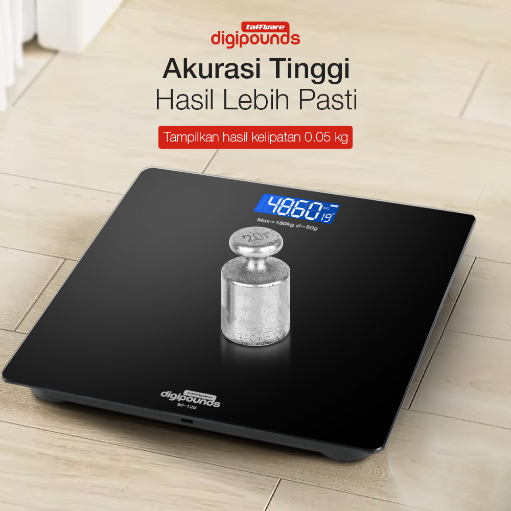 Taffware Digipounds Timbangan Badan Digital Scale Battery 180kg - SC-12