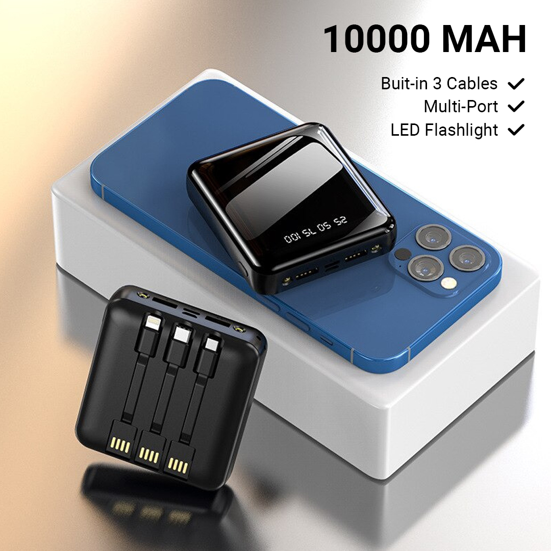 Tollcuudda Power Bank 10000mAh 3in1 Cable LED Flashlight Dual USB Port - Tol1