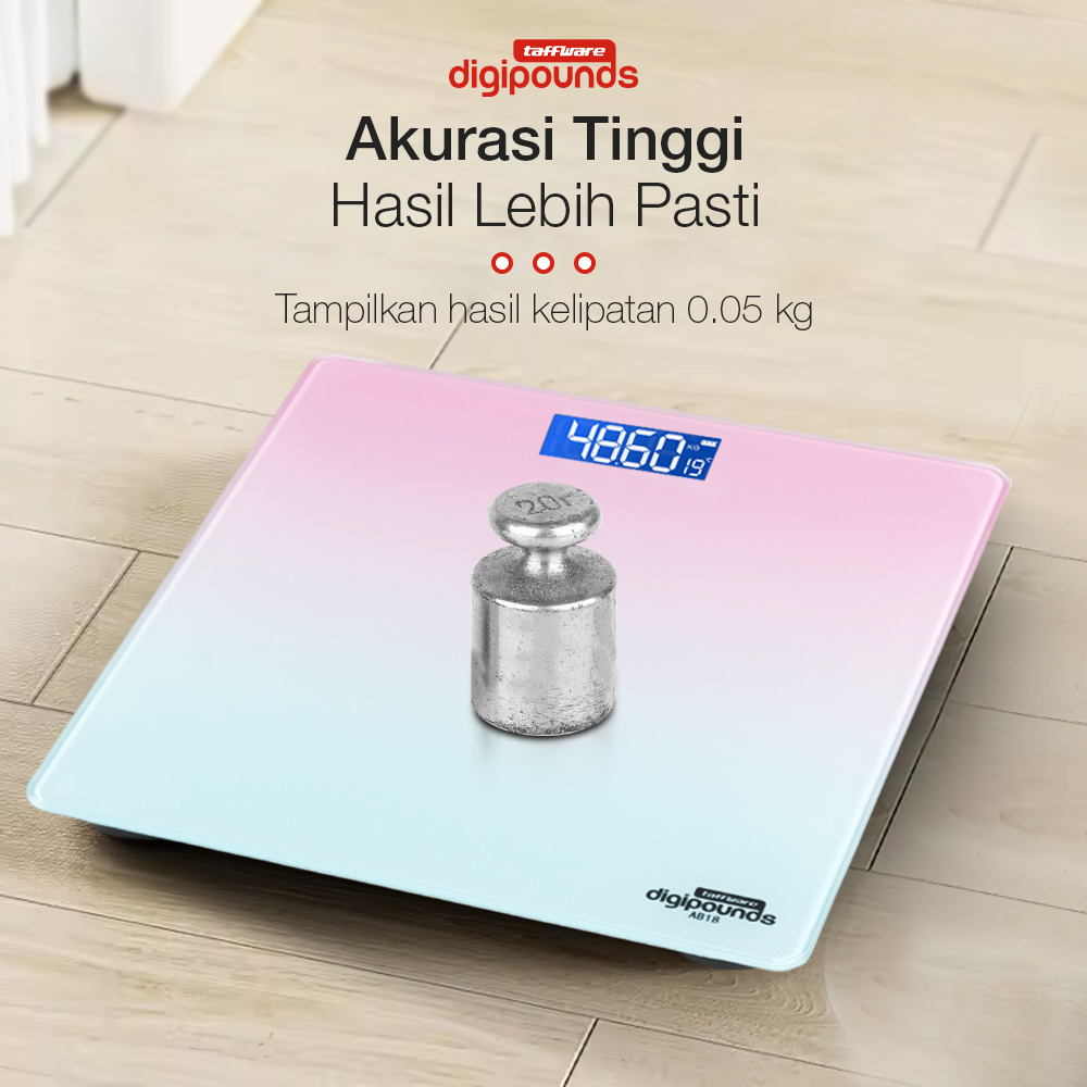 Taffware Digipounds Timbangan Badan Digital Scale Battery 180kg - AB18