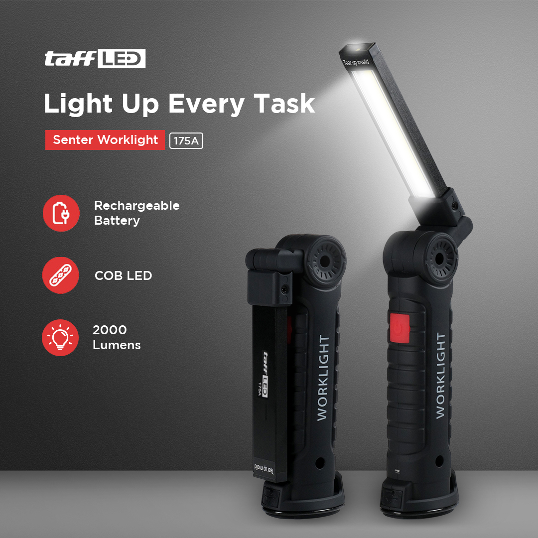 TaffLED Senter Worklight COB Magnetic Flashlight LED 2000 Lumens - 175A