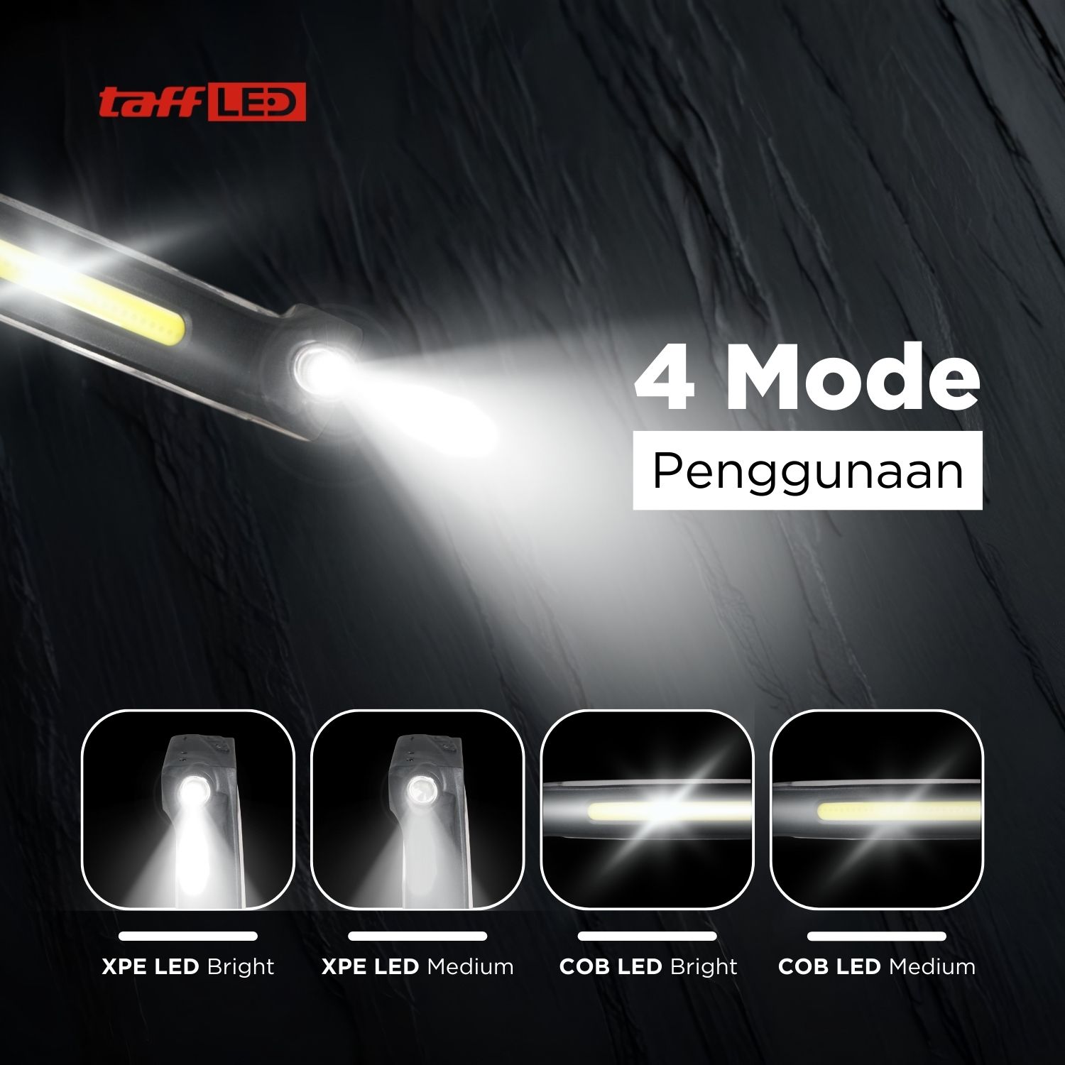 TaffLED Fire Headlamp Flashlight Sensor USB LED XPE dan COB - XWF-109