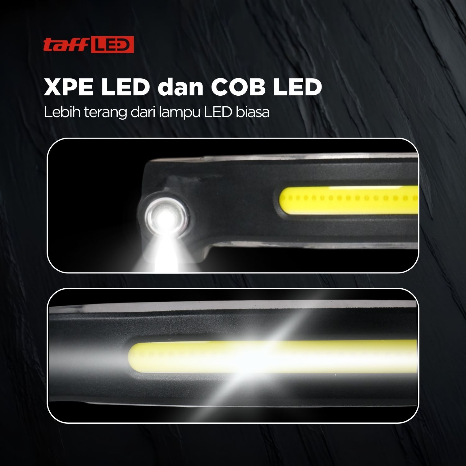 TaffLED Fire Headlamp Flashlight Sensor USB LED XPE dan COB - XWF-109