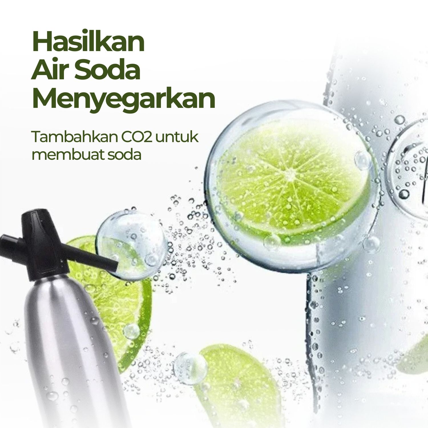 AFFORANY Botol Pembuat Soda Siphon Maker DIY Bartender CO2 1L - SD-MY