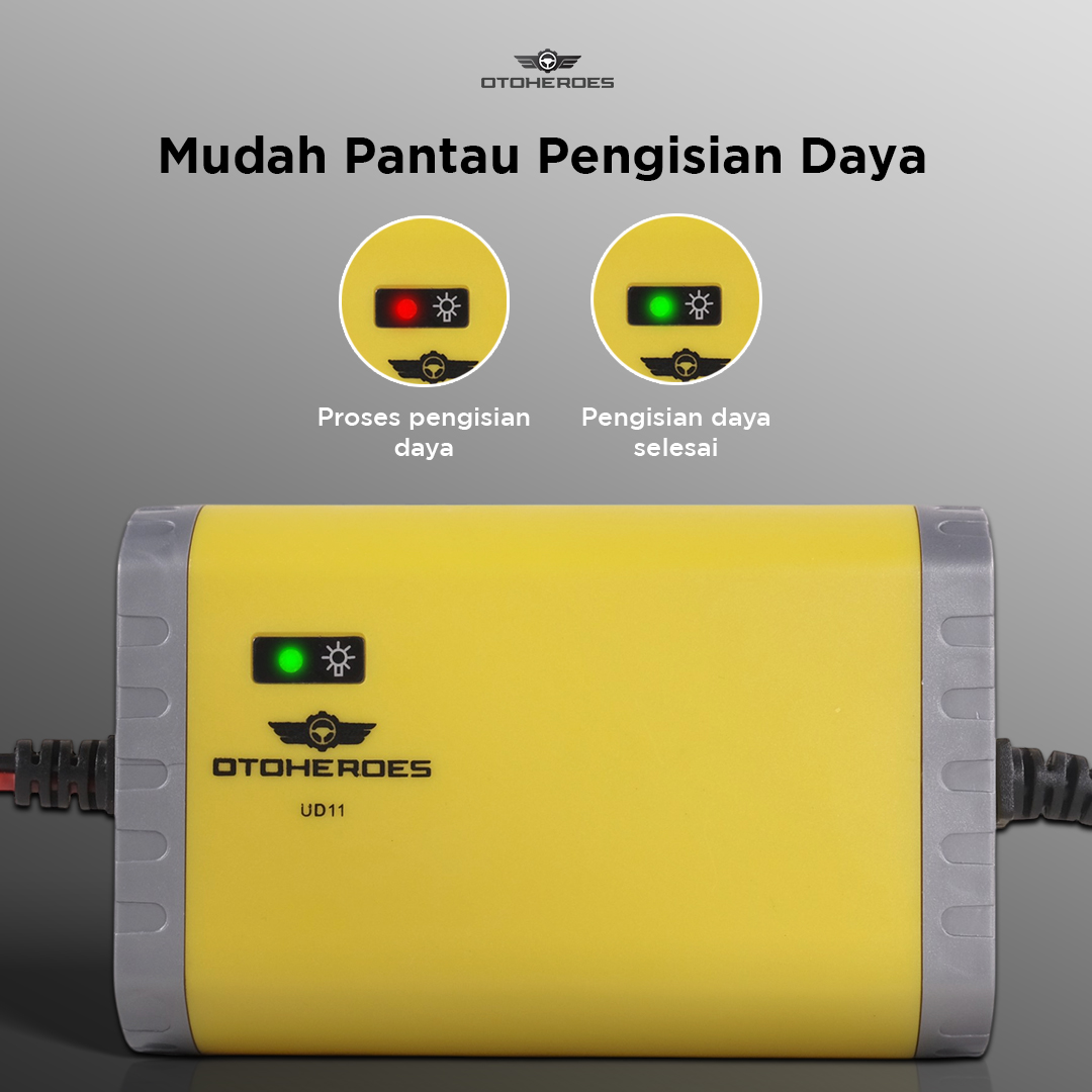OTOHEROES Charger Aki Motor Intelligent Battery Charger 12V 2A - UD11