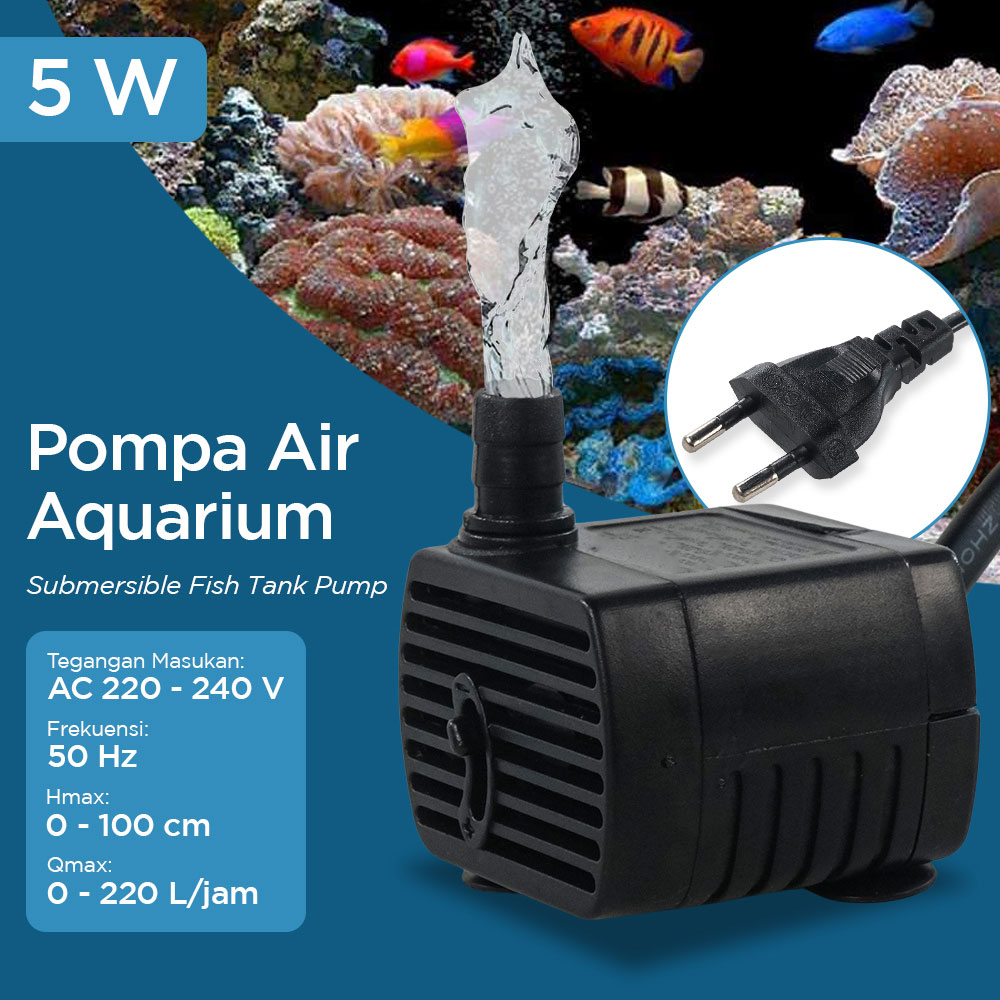 Taffware Pompa Air Aquarium Ikan Submersible Pump Fish Tank 220-240V - JN-300/JN-200