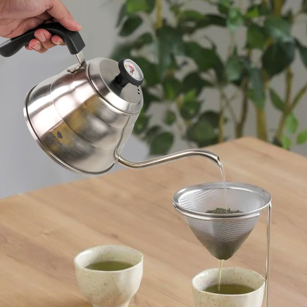 One Two Cups Teko Kopi Leher Angsa Pour Over Kettle Thermometer 900ml - LZP-8003