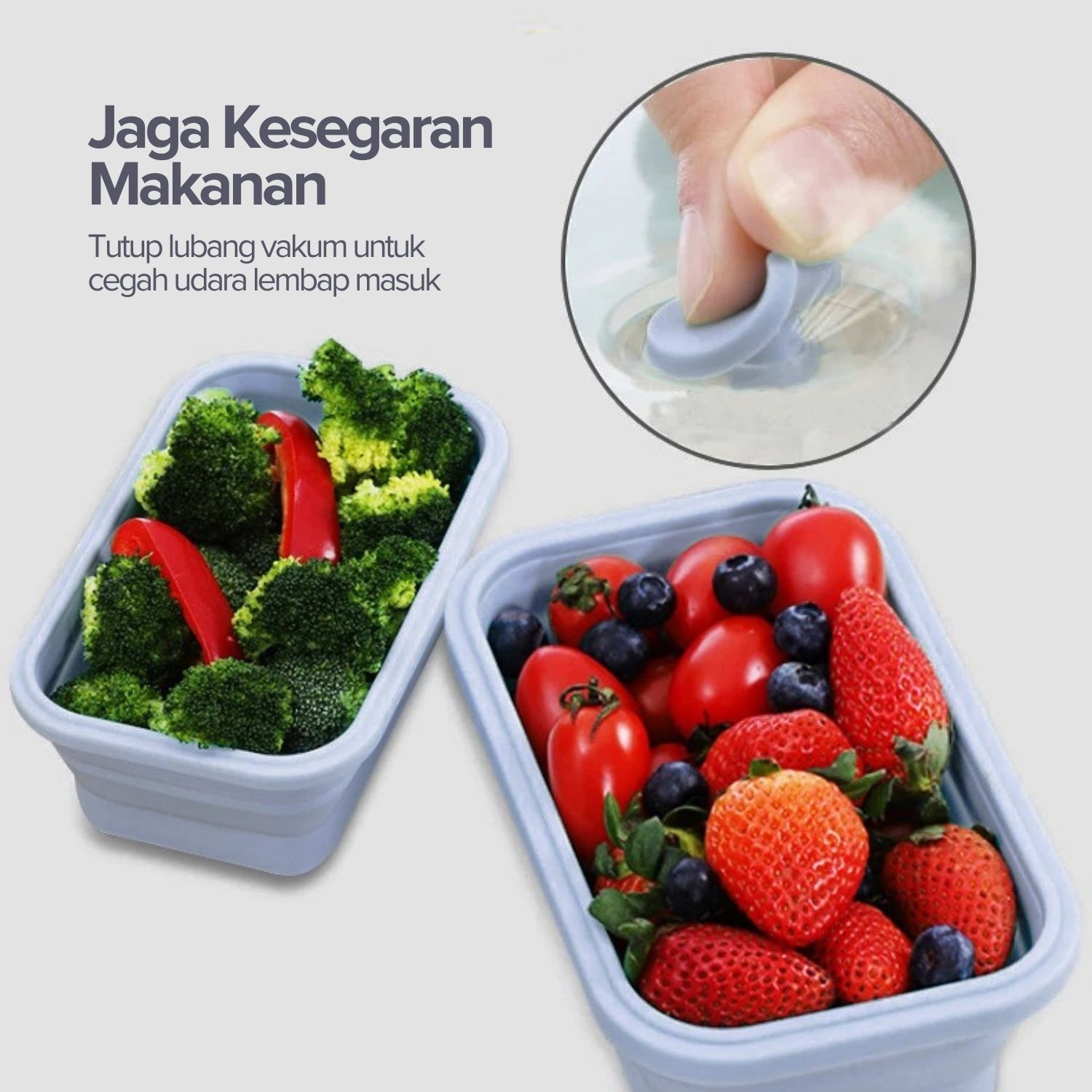 ACEBON Kotak Makan Lunch Box Foldable Silicone Single Layer 550ml - ACB55