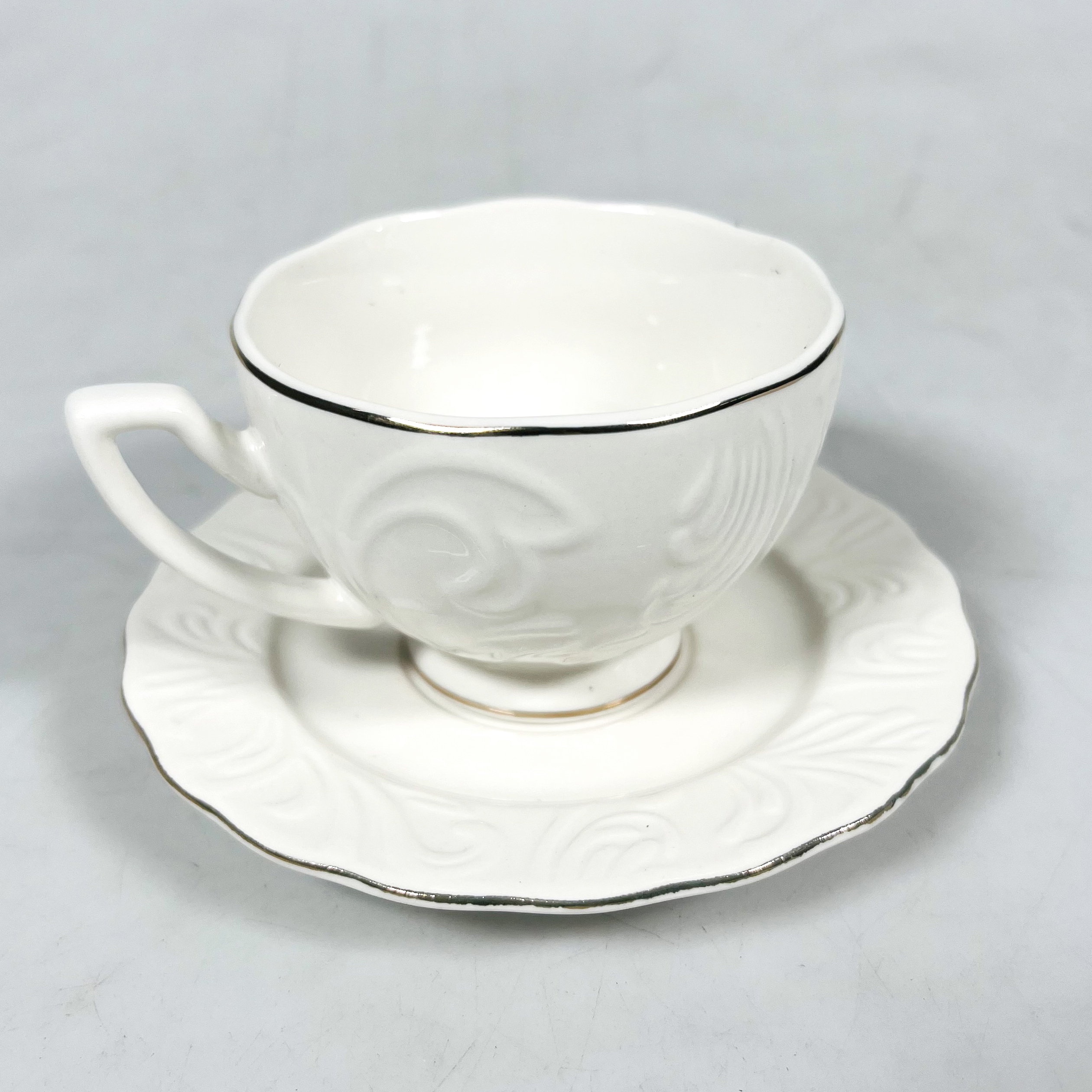 TGF Set Cangkir Kopi Keramik 6in1 Embossed Pattern Tea Coffee Cup - TGF-MI0223
