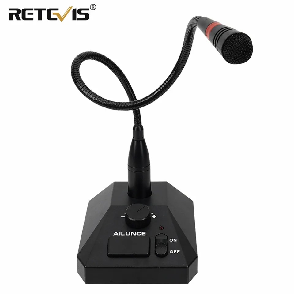 RETEVIS AILUNCE Desktop Microphone Two Way Radio Flexible Gooseneck - SM01