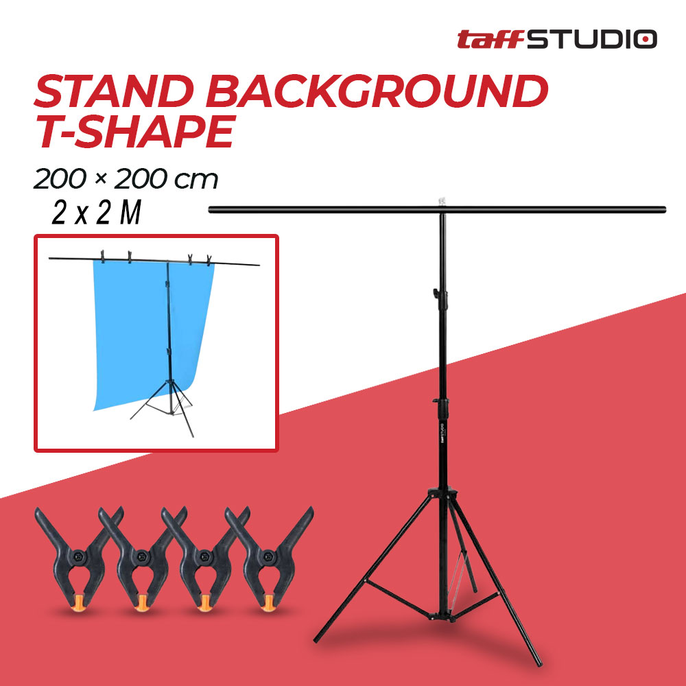 TaffSTUDIO Stand Background Backdrop T-Shape 4 Clamp - M139