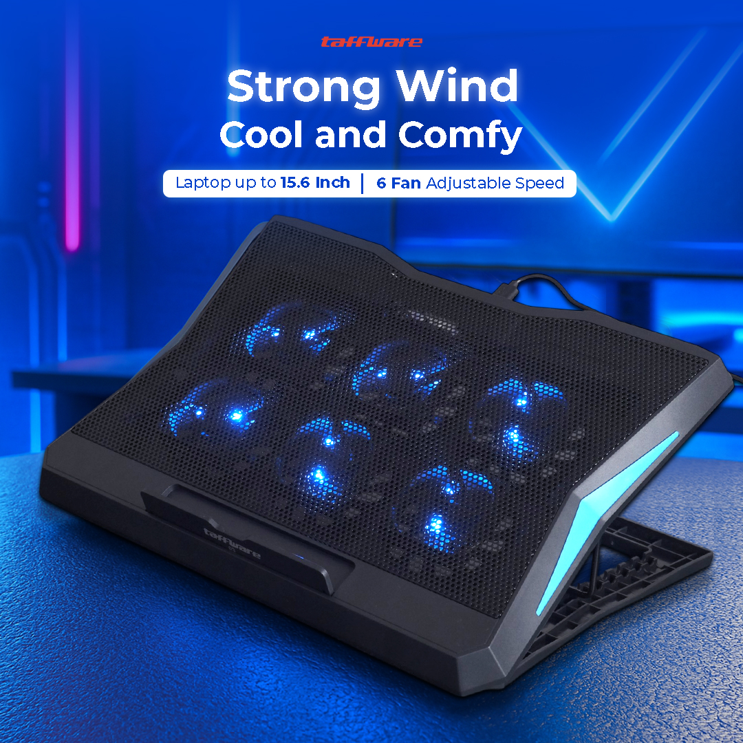 Taffware MC Cooling Pad Laptop Gaming Kipas Pendingin 6 Fan 15.6 Inch - Q3