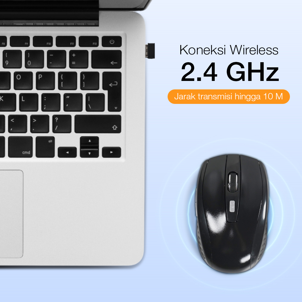 Mouse Wireless Optical 2.4GHz Portable Mini 1600DPI - AA-01