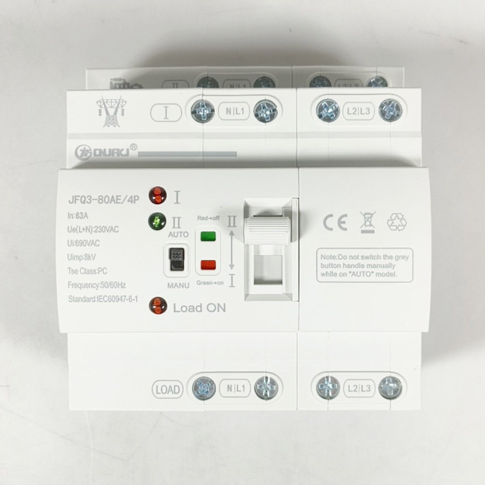 CNJFKJ DIN Rail Power Supply Automatic Control Transfer Switch 63A - JFQ3-80AE