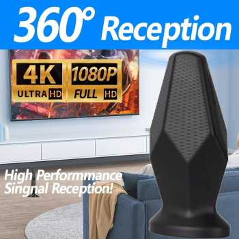 ANVU Antena TV Digital Indoor DVB-T2 HD 4K Amplifier Male Plug 25dB - AN488