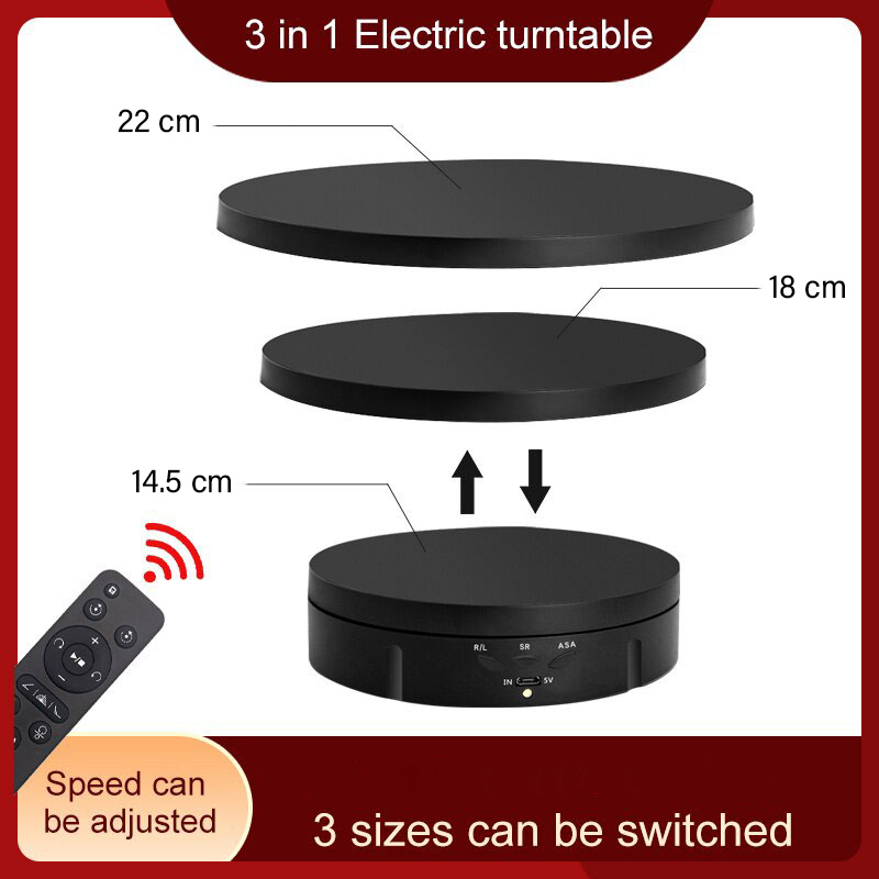 KNOTOUS Alas Putar Rotating Display Stand Turntable 3in1 with Remote - KN360