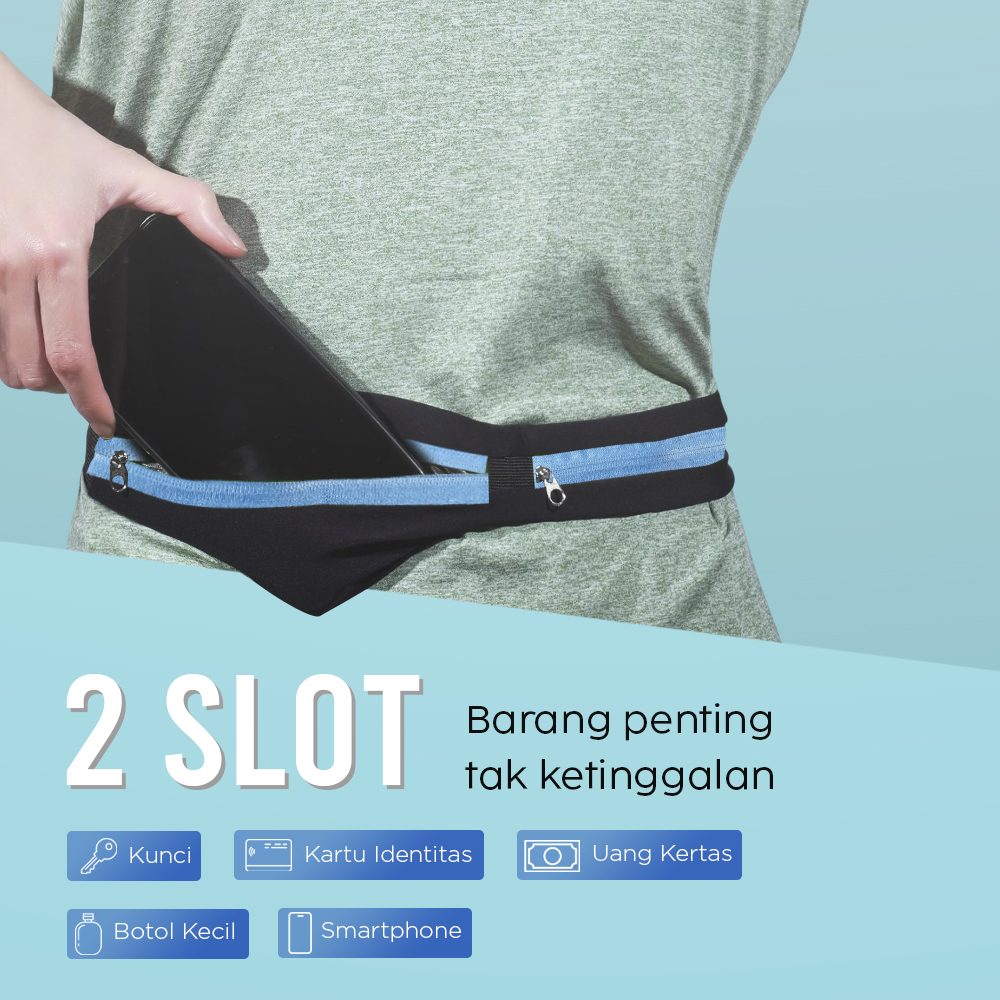 Guoxing Tas Pinggang Olahraga Lari Elastis Running Waist Bag - C92209