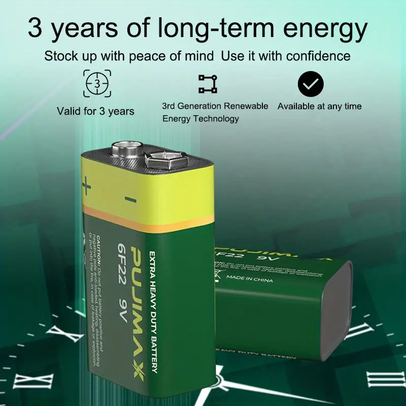 PUJIMAX Baterai Sekali Pakai 9V Super Heavy Duty Carbon Cell