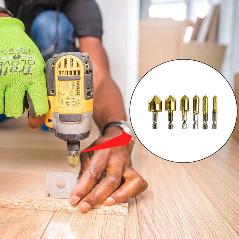 Taffware Mata Bor Drill Bit Countersink HSS 6-19mm 6 PCS - BT3