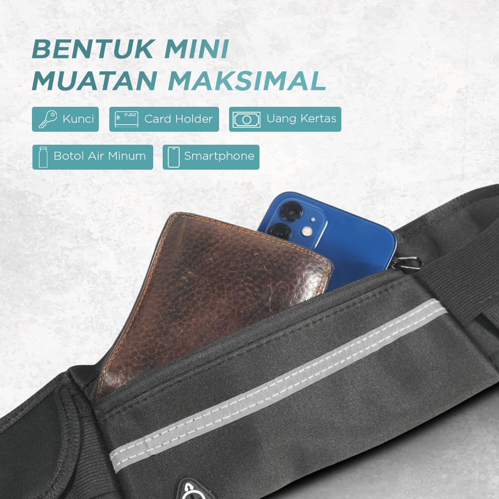 Doolland Tas Pinggang Olahraga Lari Waterproof Running Waist Bag - RUN052