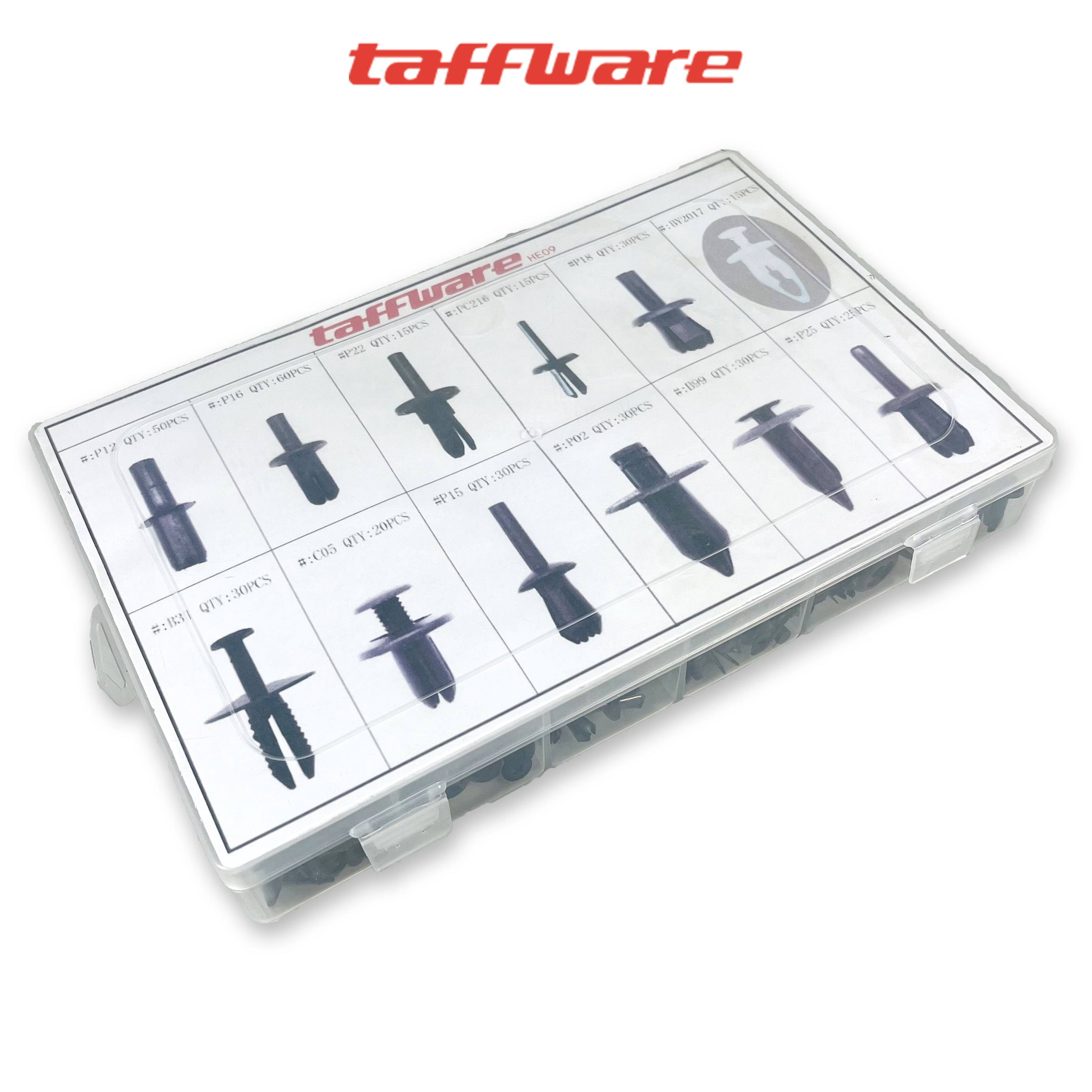 Taffware Baut Rivet Mobil Universal Car Push Pin Fasteners 350 PCS - HE09