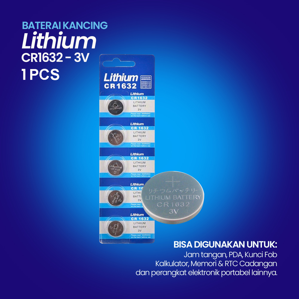 J.PAN Baterai Kancing Lithium CR1632 3V 1 PCS
