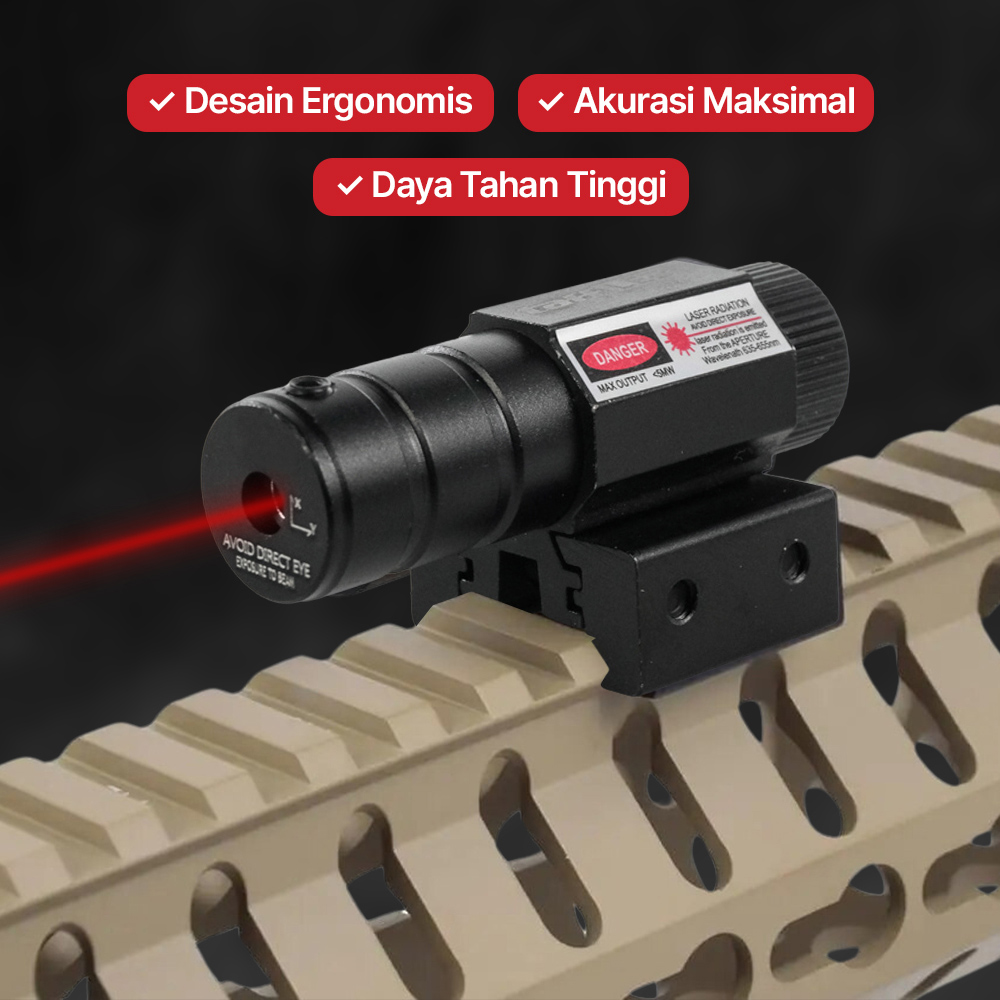 TaffLED Tactical Red Dot Laser Gun Mount Airsoft Rifle 11/20mm - HJ11