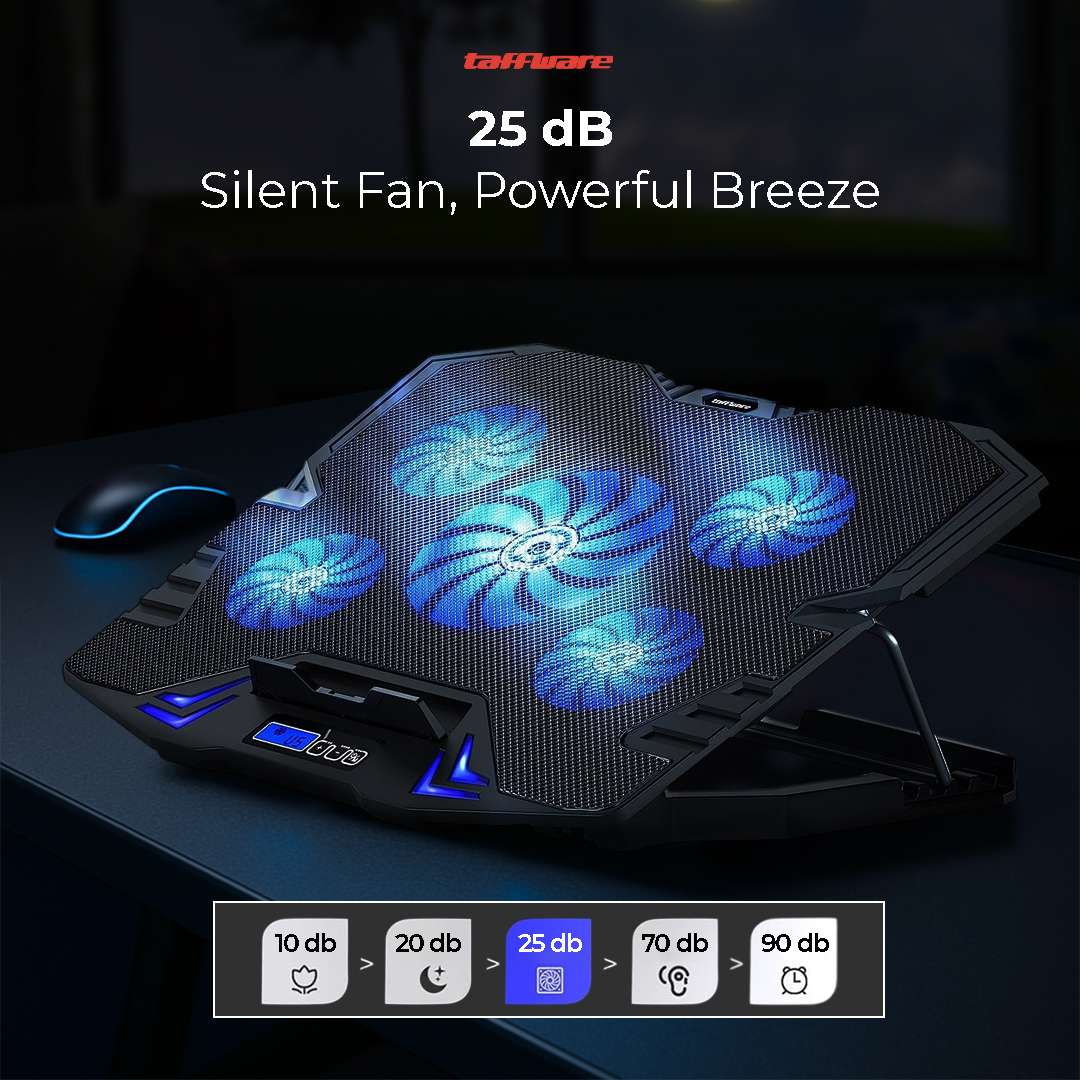 Taffware FAN Cooling Pad Laptop Gaming Kipas Pendingin 5 Fan 17 Inch - K5