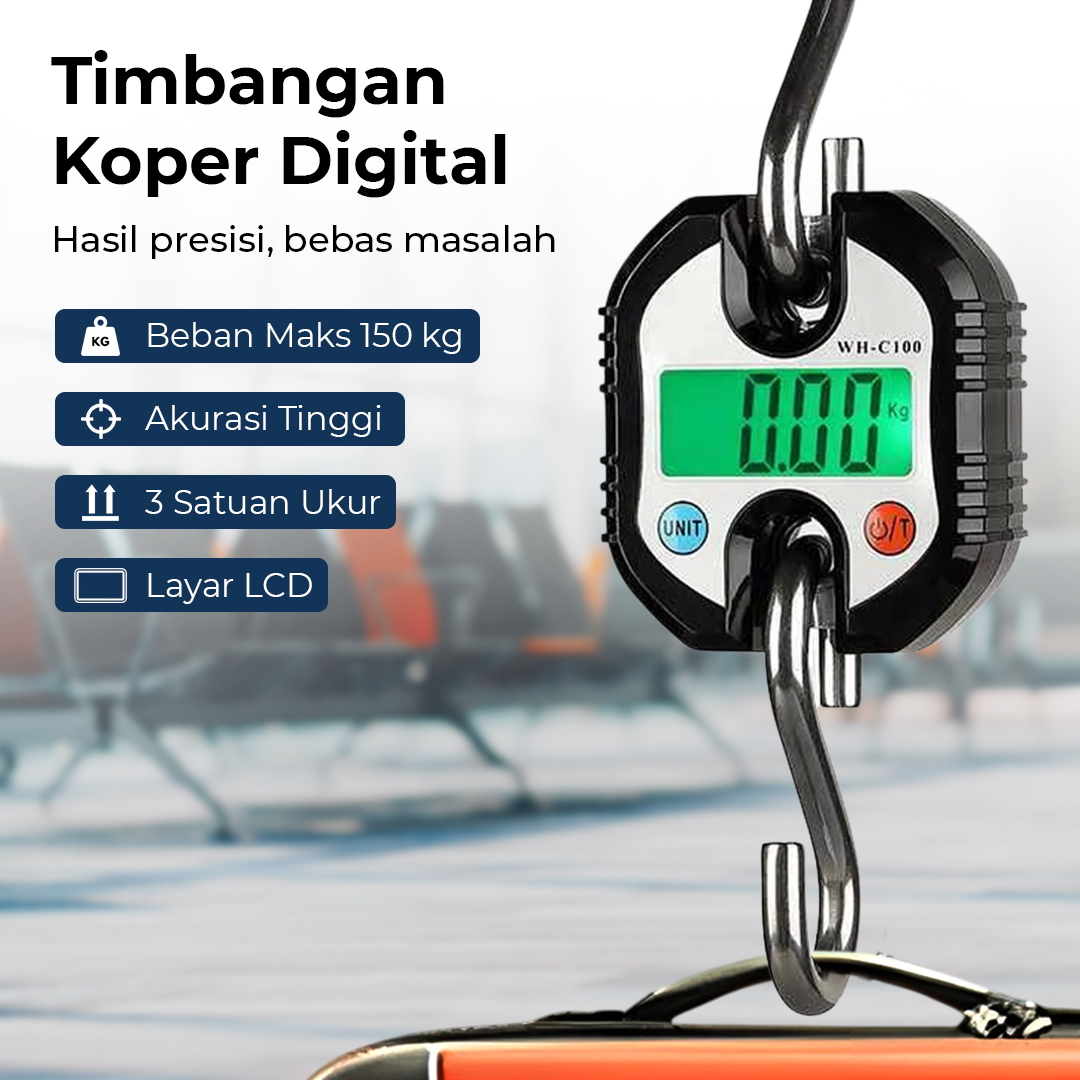WeiHeng Timbangan Koper Tas Gantung Digital Scale 150kg 0.05-0.1kg - WH-C100
