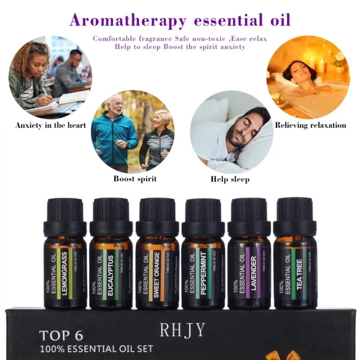 RHJY Set Essential Oils Minyak Aromatherapy 10ml 6 PCS - RH-06