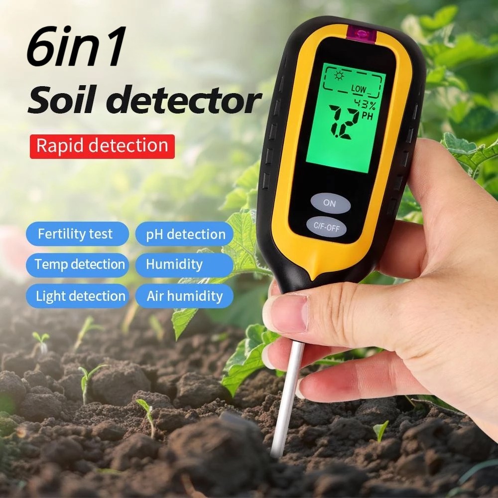 Januel Pengukur Temperatur dan Kelembapan Tanah Soil PH 6in1 - Jn65