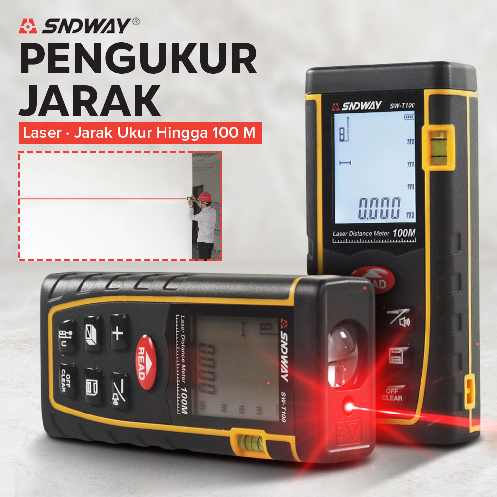SNDWAY Pengukur Jarak Laser Range Finder - SW-T100