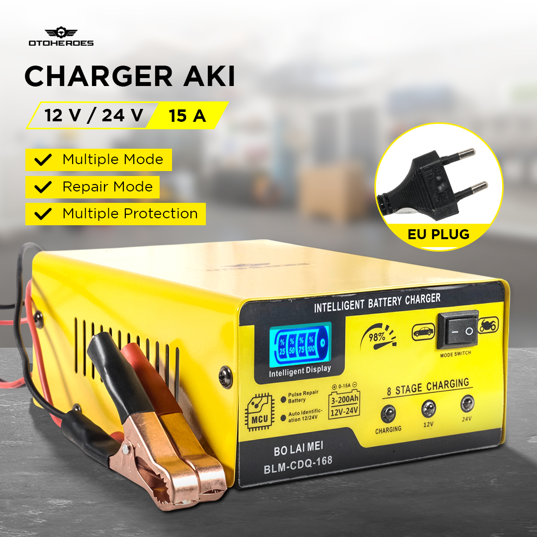 OTOHEROES BO LAI MEI Charger Aki Mobil Battery Charger 12V/24V 15A - BLM-CDQ-168
