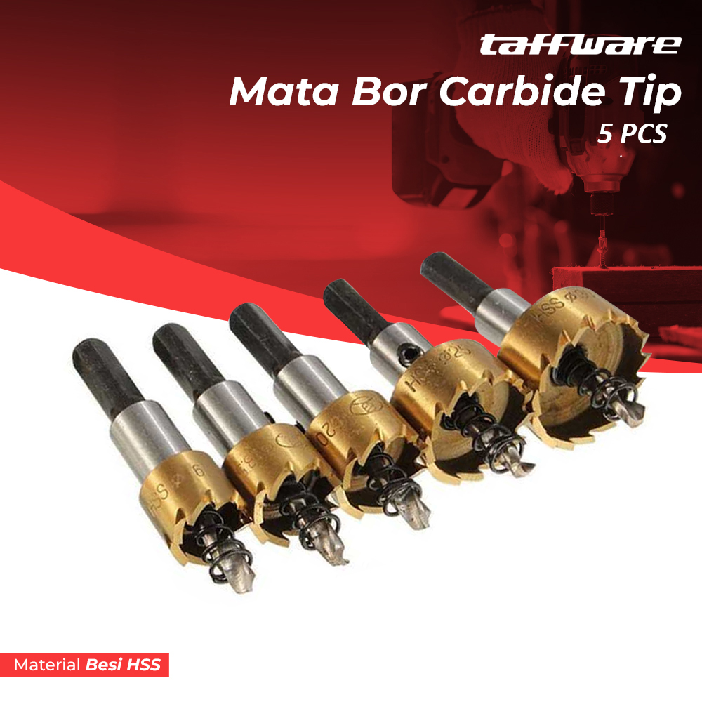 Taffware Mata Bor Carbide Tip Wood Metal Hole Cut 5 PCS - EPC-PIT-20P