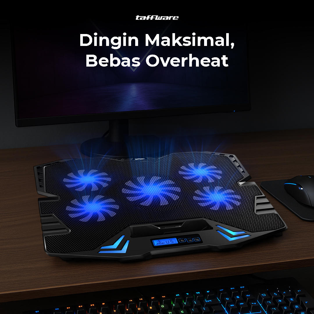 Taffware FAN Cooling Pad Laptop Gaming Kipas Pendingin 5 Fan 17 Inch - K5