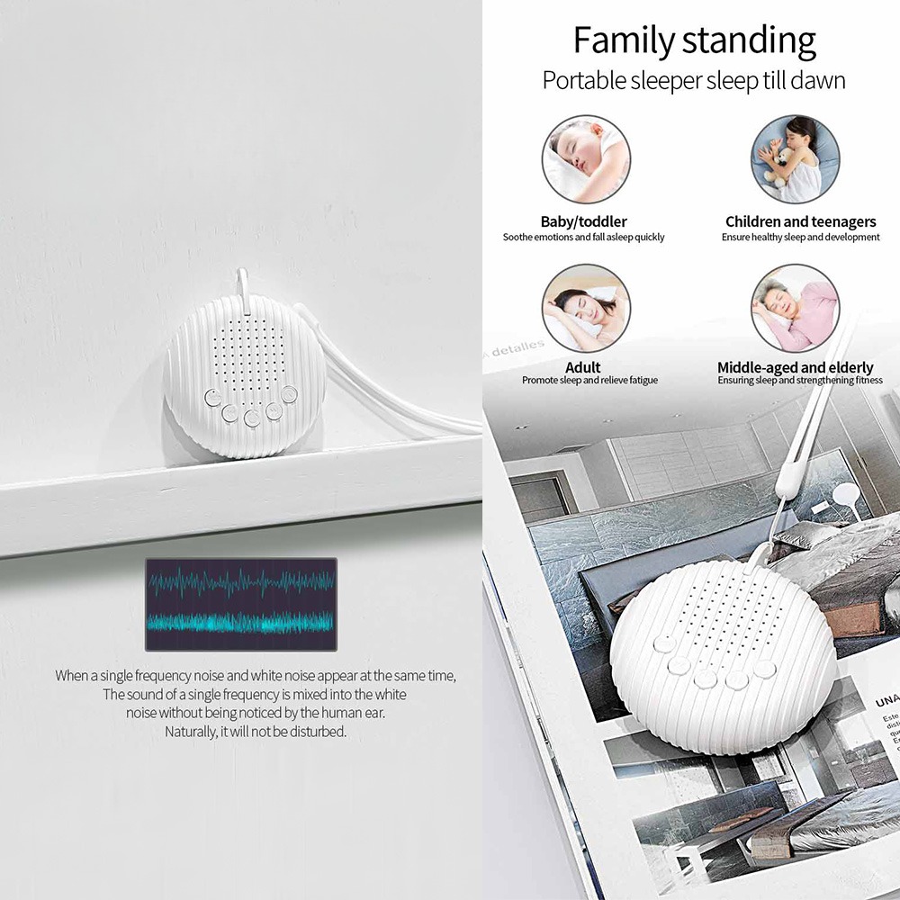 LUIQEI White Noise Speaker Portable Baby Sleep Machine 10 Sound 300mAh - Q3