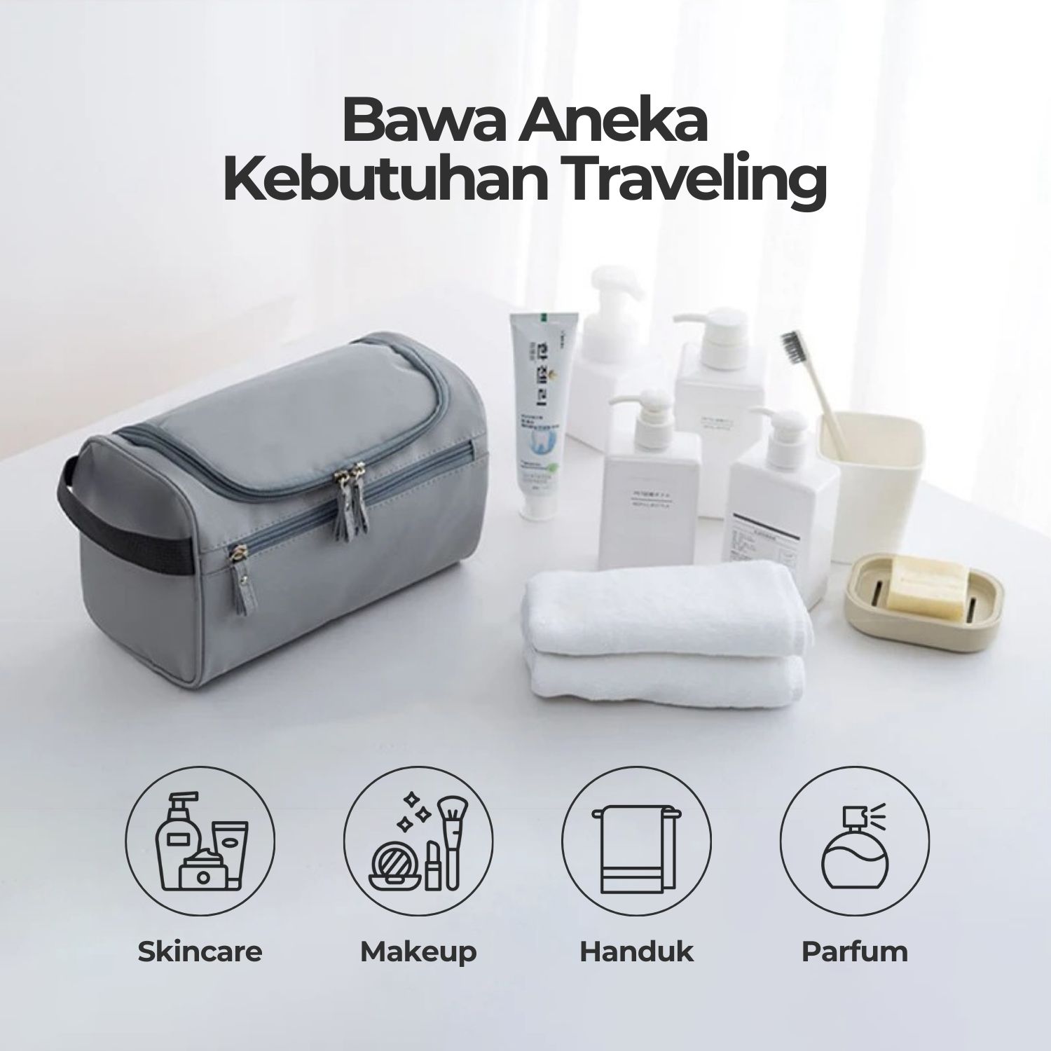KISYANYO Tas Travel Make Up Organizer Toiletry Bag Waterproof - KI25