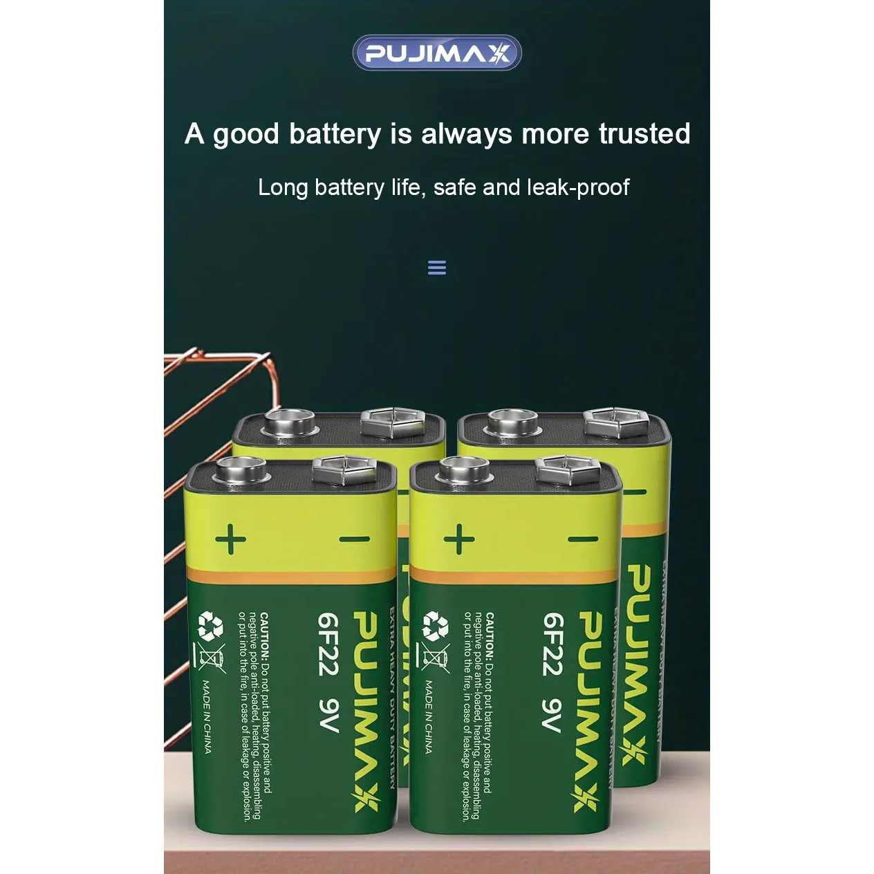 PUJIMAX Baterai Sekali Pakai 9V Super Heavy Duty Carbon Cell