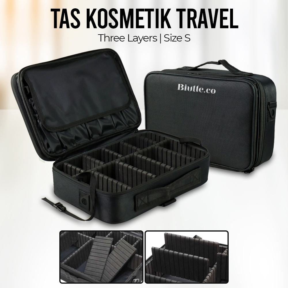 Biutte.co Tas Kosmetik Make Up Travel Three Layers Size S - X33
