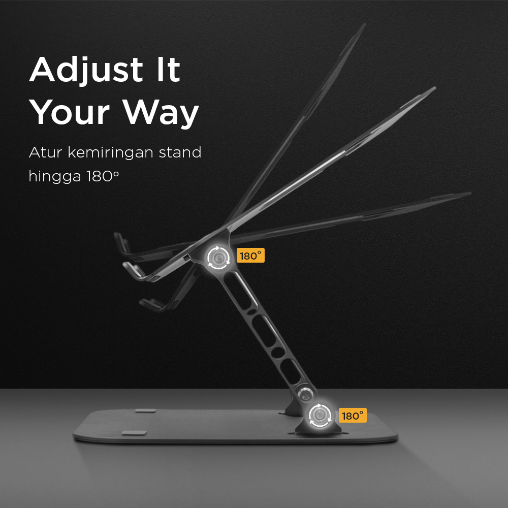 TWISTER Laptop Stand Foldable Adjustable N16 Carbon Steel 10-17.3 Inch - TS10