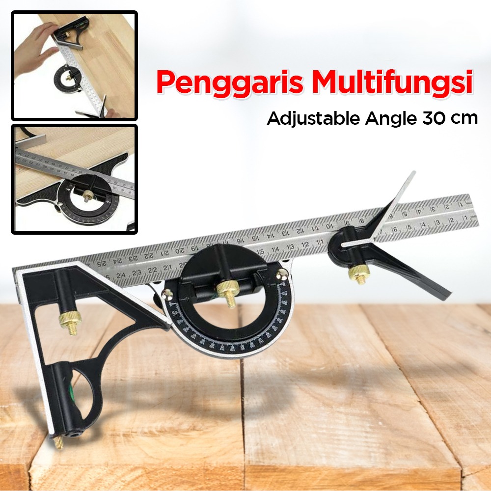 SILVERLINE Penggaris Multifungsi Adjustable Angle Ruler Set 30cm - 991857
