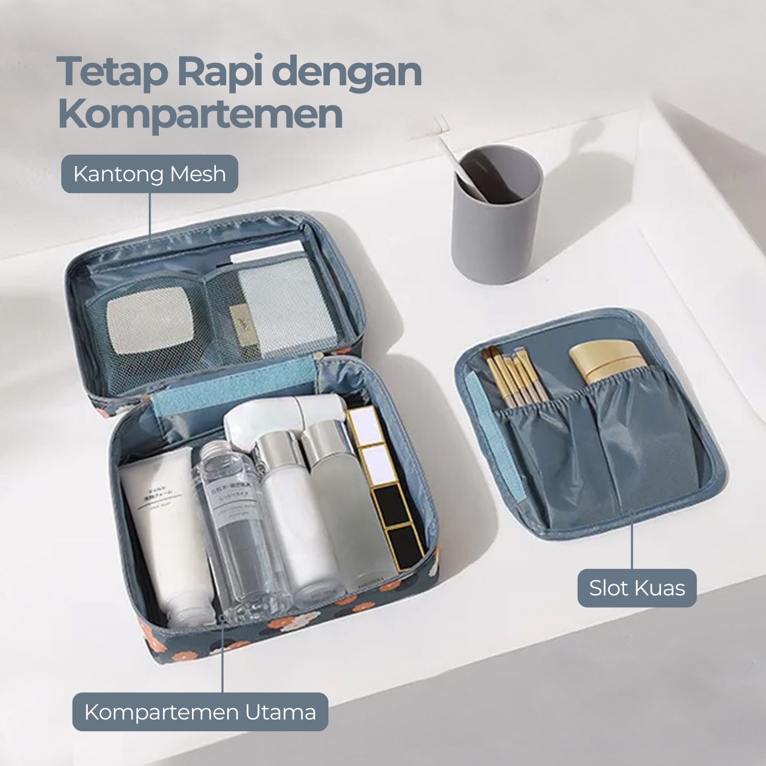 Cassiey Tas Kosmetik Sabun Toiletry Travel Bag Organizer 21x17x8cm - VER.2