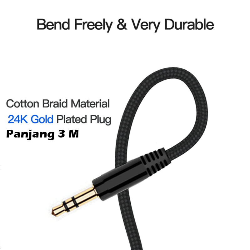 LINGHUANG Kabel Audio AUX 3.5mm Male to Female - AV124